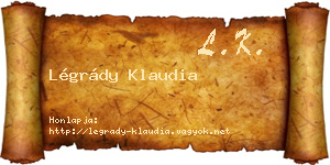 Légrády Klaudia névjegykártya