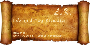 Légrády Klaudia névjegykártya